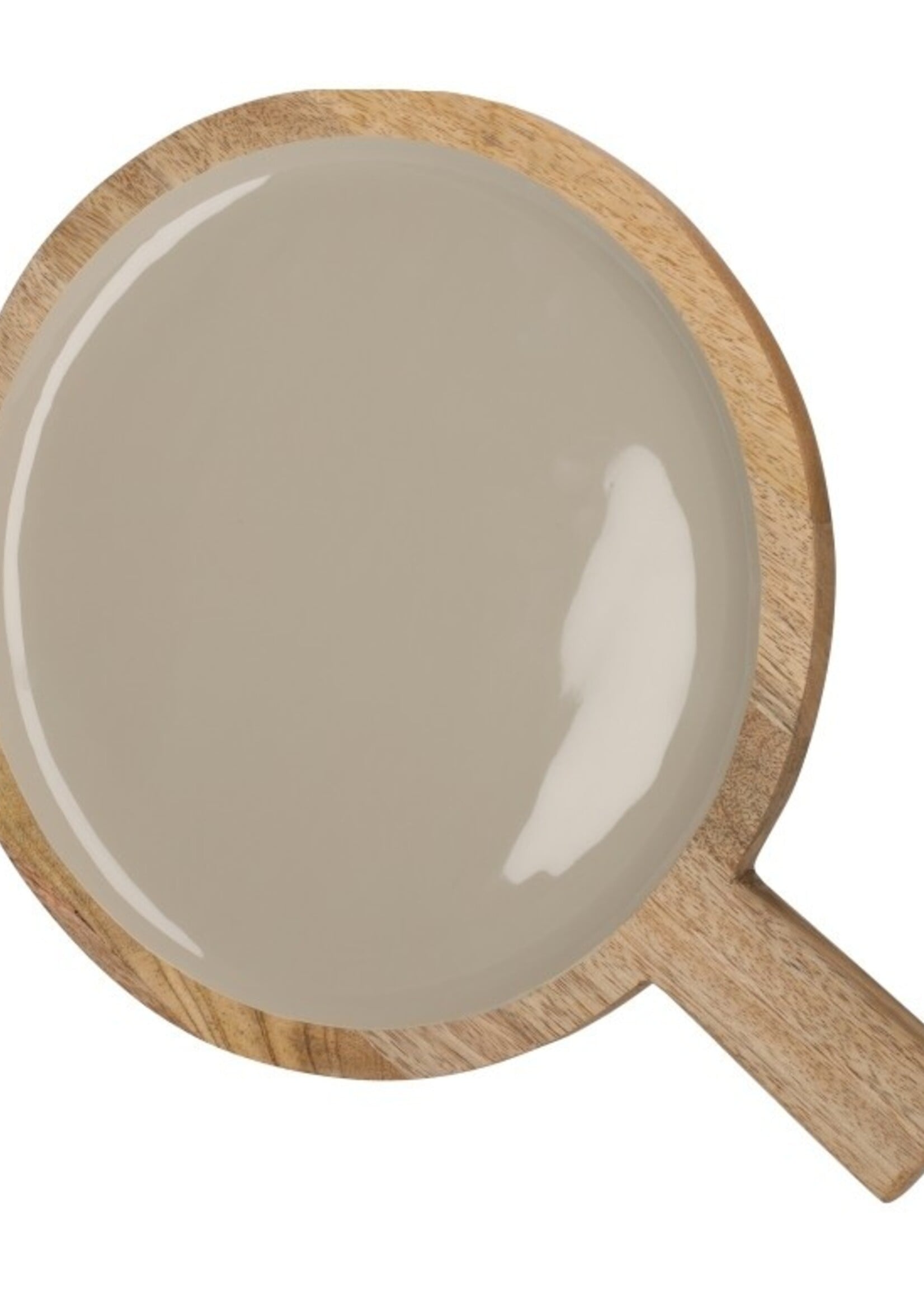 Serveerplank glanzend/hout rond