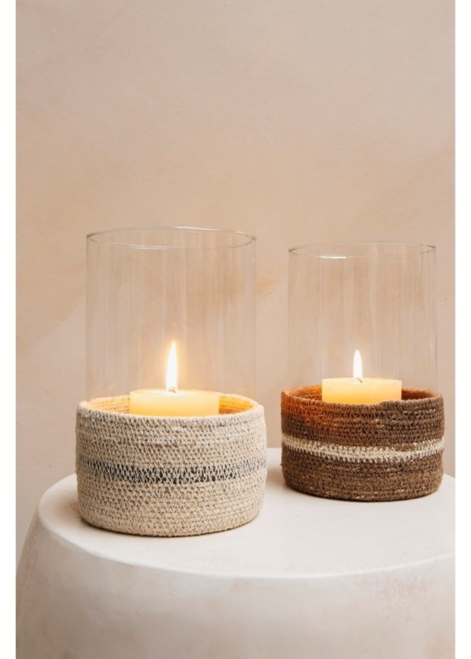 Windlicht jute naturel