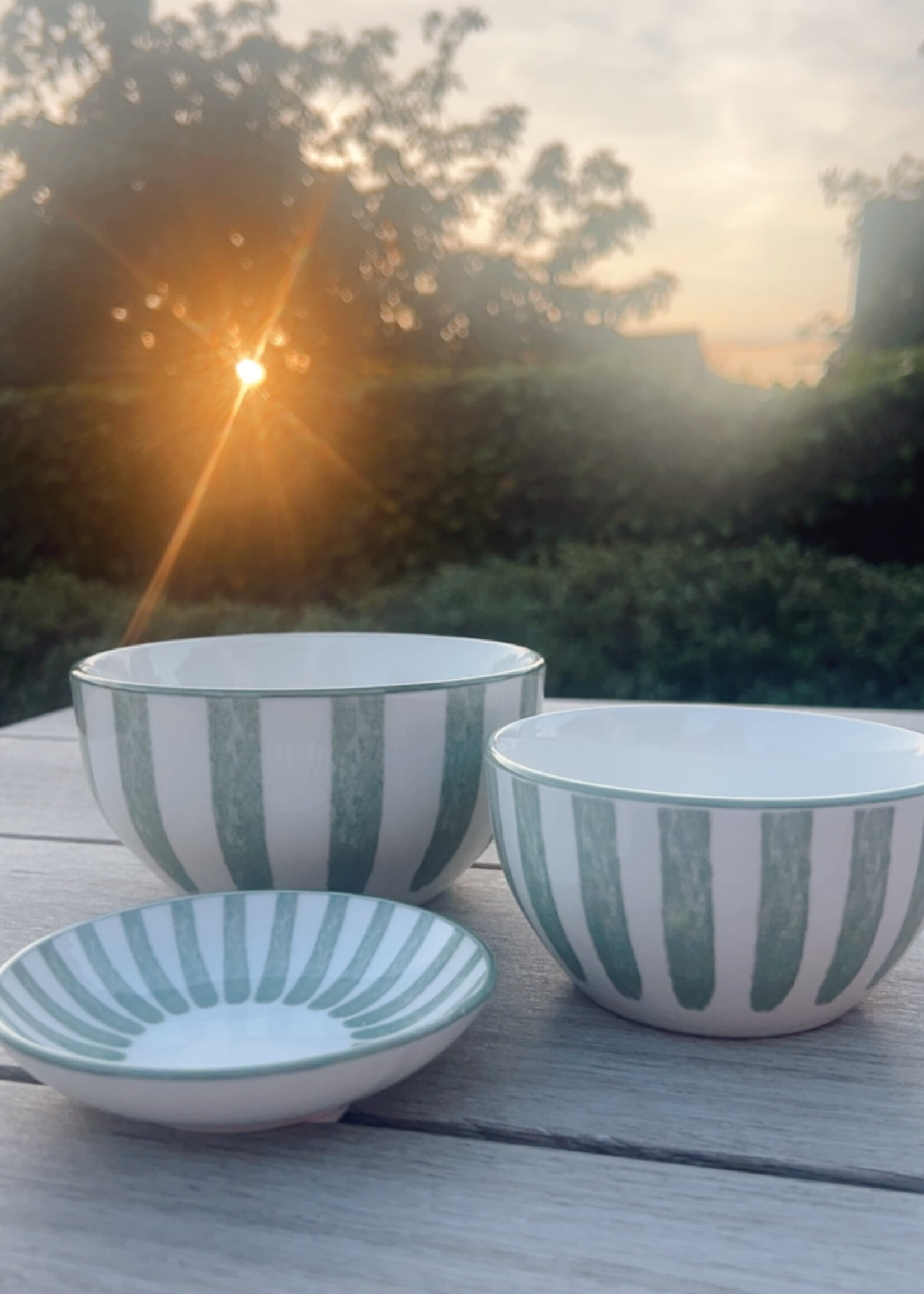 Zomerse kom gestreept 'green'
