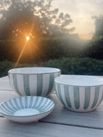Zomers schaaltje gestreept laag 'green'