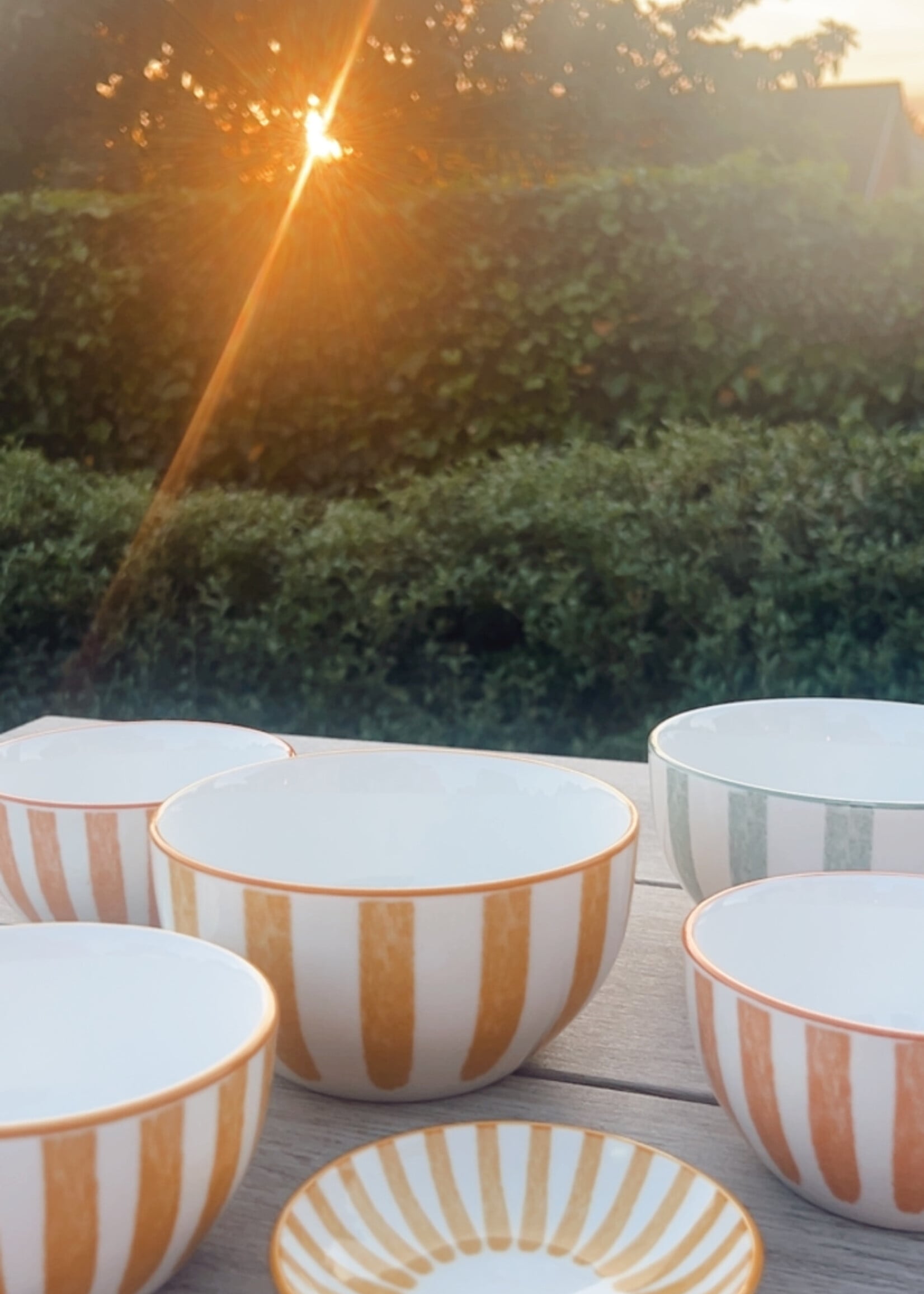 Zomers schaaltje gestreept laag 'orange'