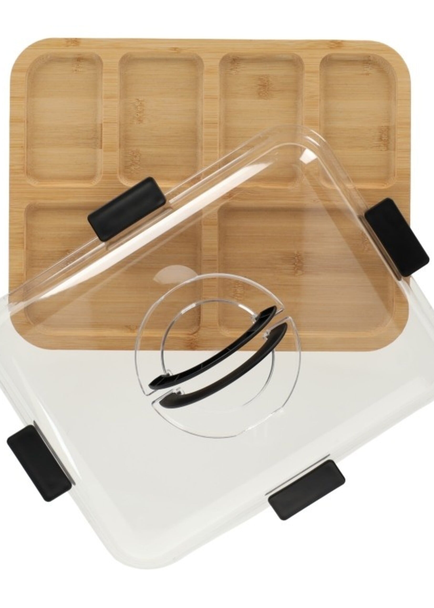 Aperitiefbord bamboe met deksel