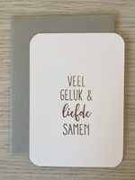 Mini kaartje 'veel geluk & liefde samen'