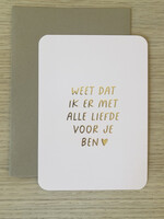 Enkele kaart 'voor je ben'
