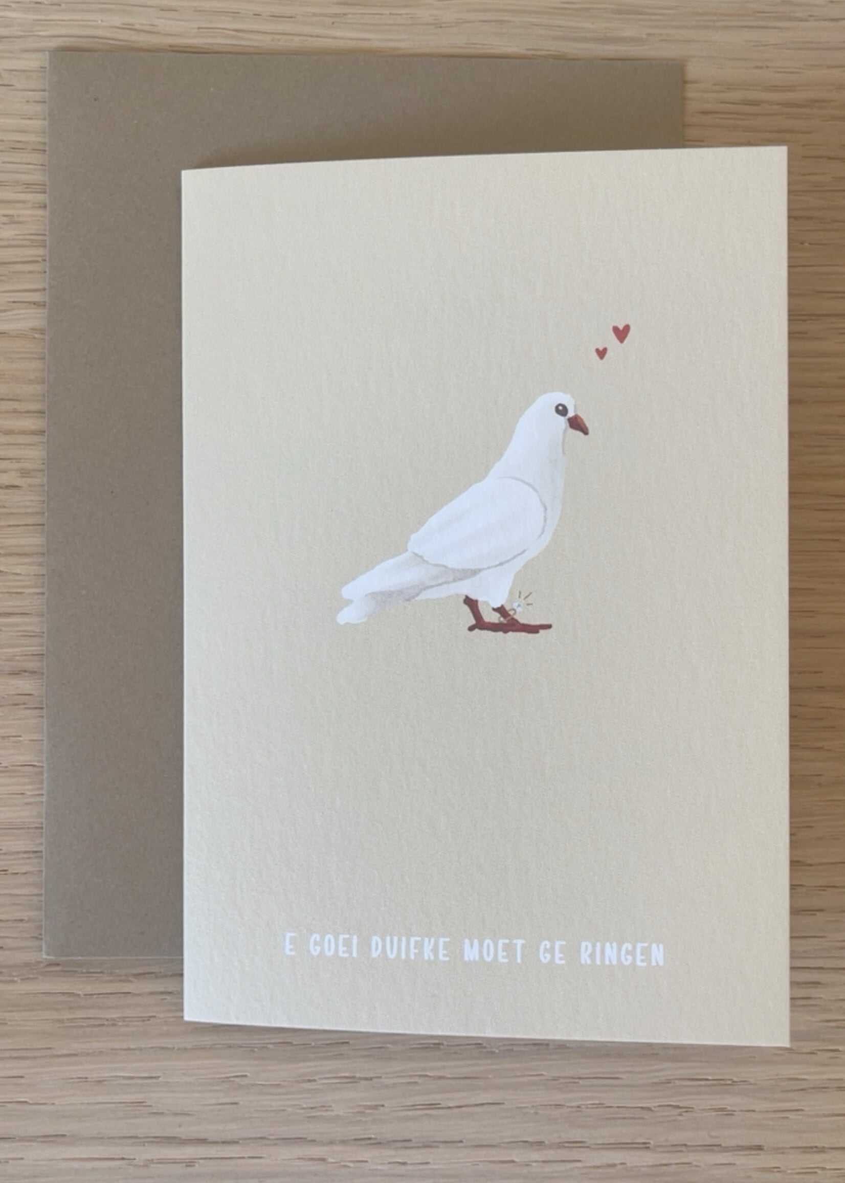 Dubbele wenskaart 'e goe duifke'