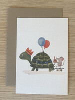 Enkele kaart 'hoera schildpad'