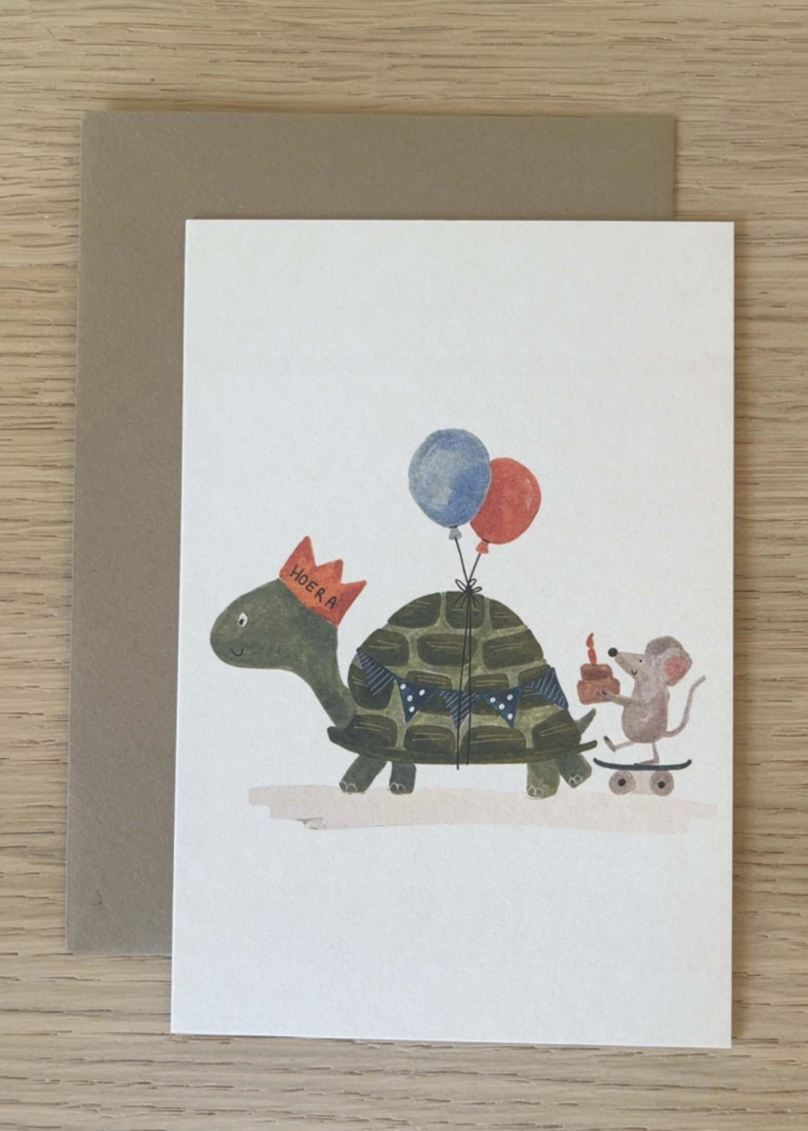 Enkele kaart 'hoera schildpad'