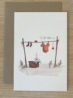Enkele kaart 'hello little one - waslijn'
