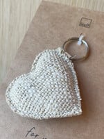 Sleutelhanger hartje gestoffeerd 'for you'