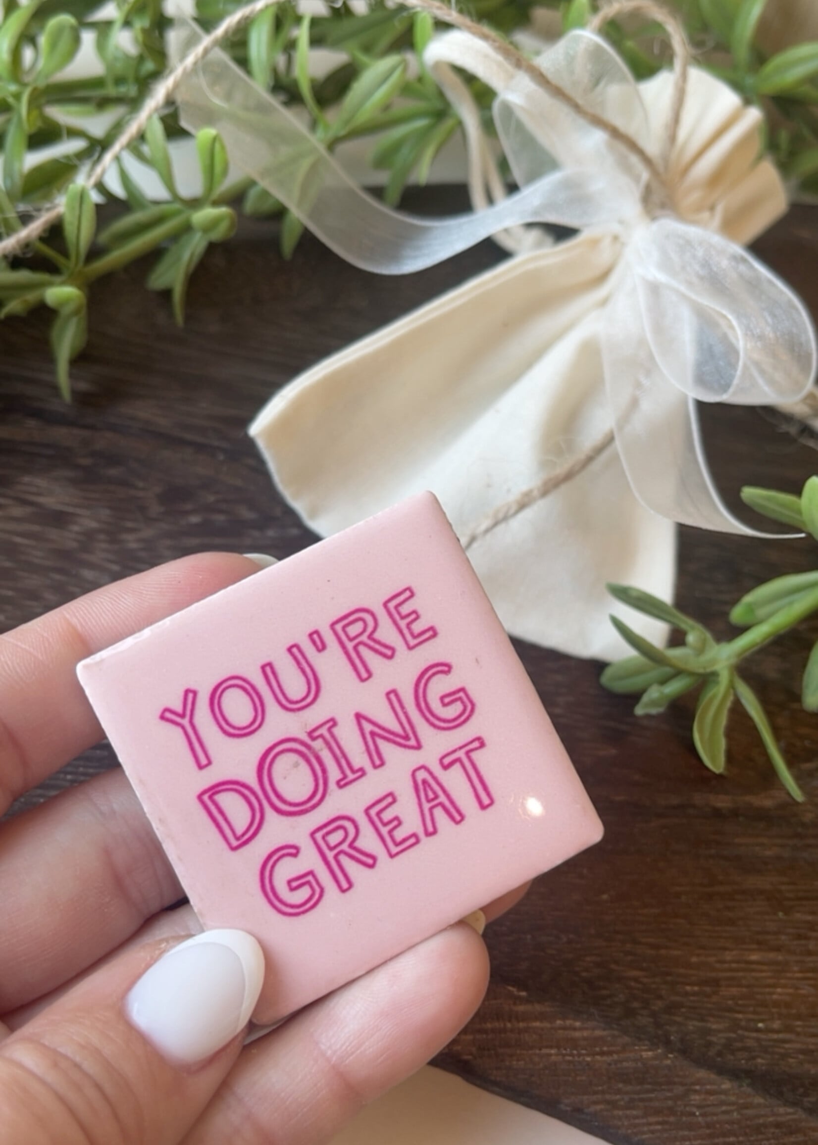 Magneettegeltje 'you're doing great'