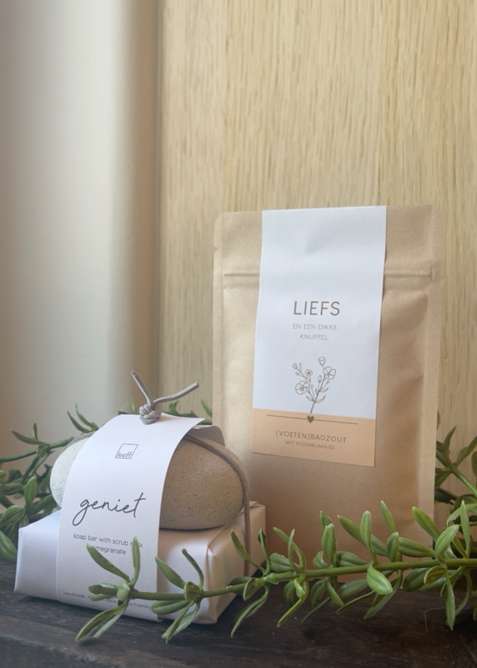 Steenscrub met zeepblok 'pomegranate' - GENIET