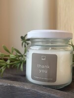 Kaars glas met quote S 'Thank you'
