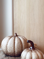 Pompoen bol plat steel beige/bruin L
