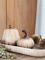 Pompoen bol plat steel beige/bruin S