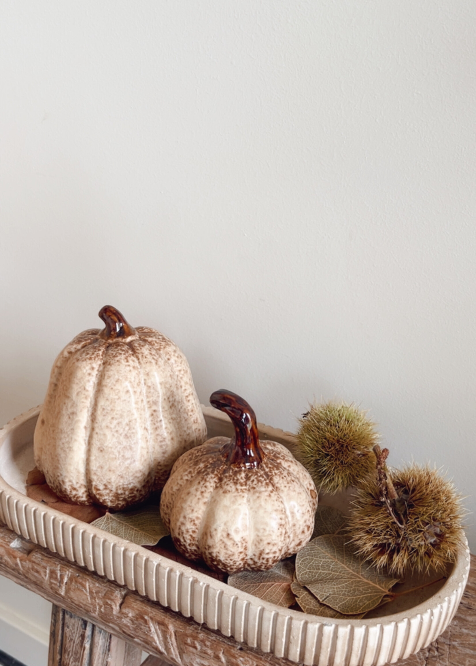 Pompoen peer hoog beige/bruin M