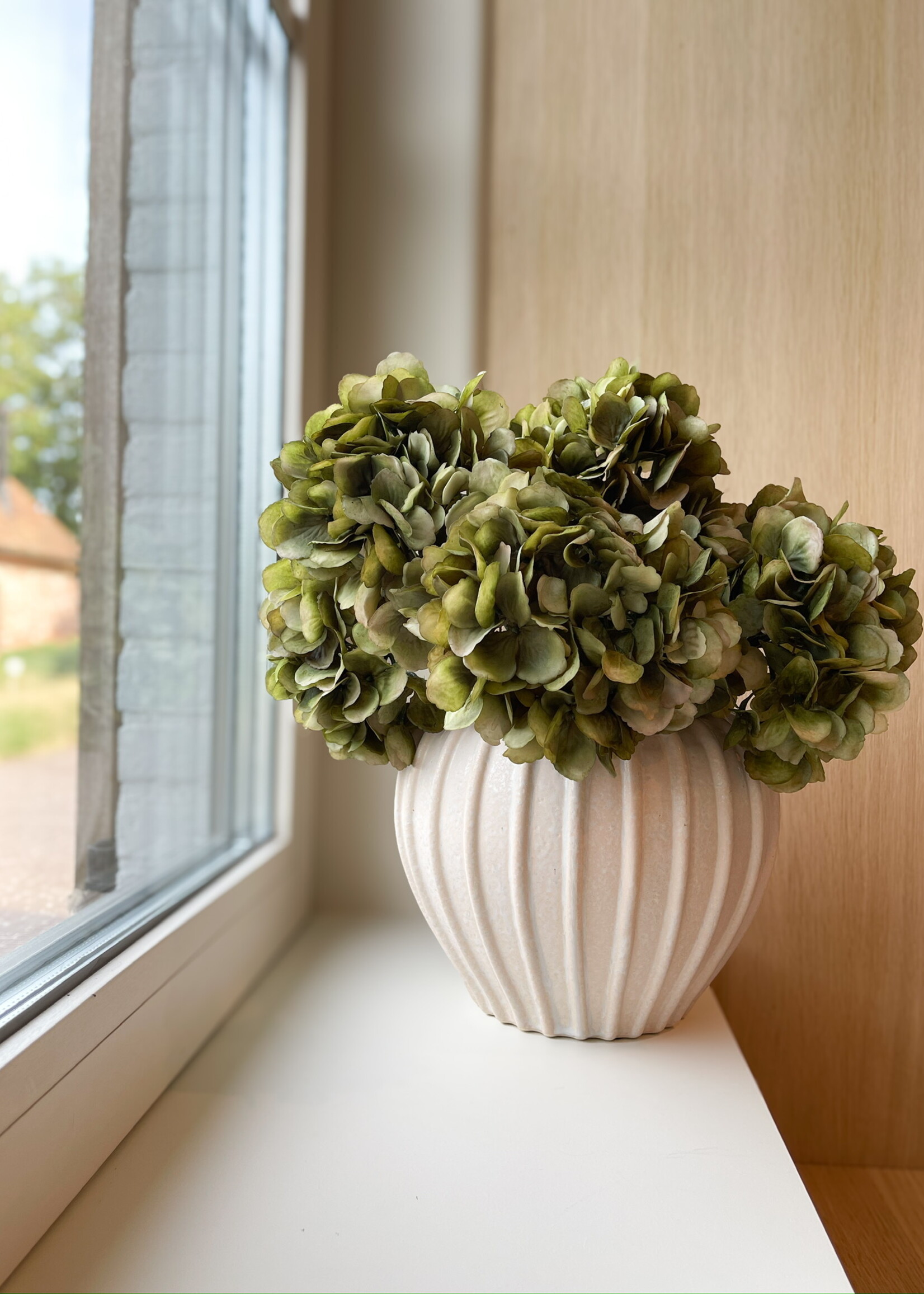 Hortensia 'green' real touch
