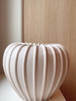 Vaas bol gestreept beige laag
