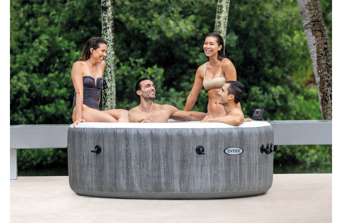Intex PureSpa Greywood Deluxe opblaasbare spa 4-persoons