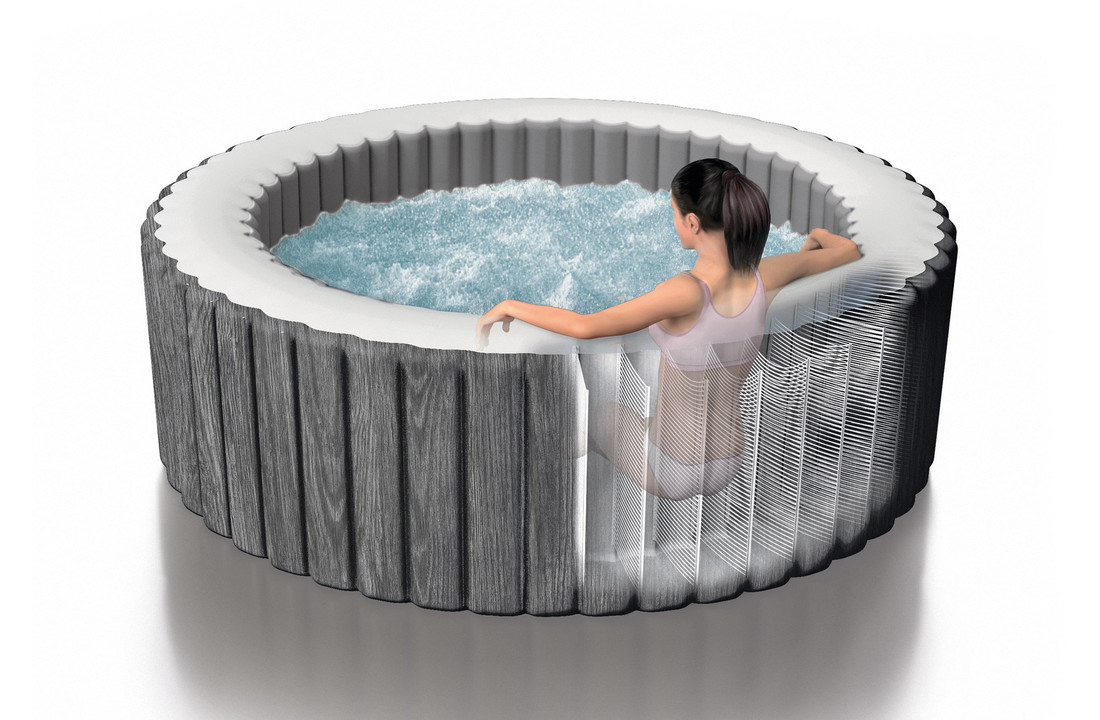 Intex PureSpa Greywood Deluxe opblaasbare spa 4-persoons