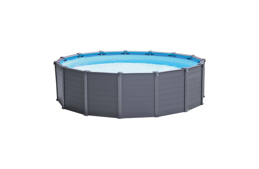 Intex Graphite Panel zwembad 478x124 cm. met zandfilterpomp en accessoires