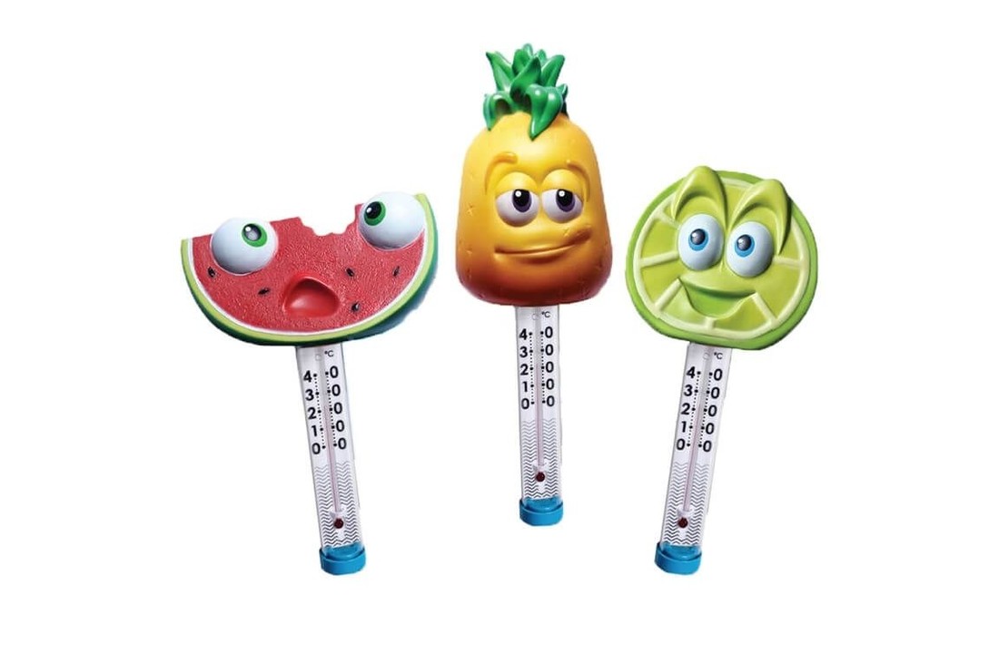 Vrolijke thermometer in fruitvorm