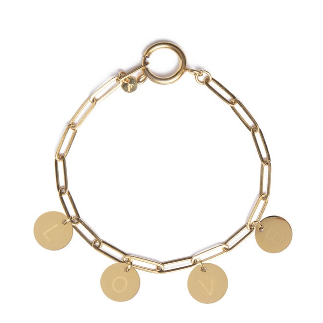 PRE ORDER Gepersonaliseerde initialen armband | 4 bedels