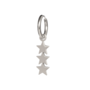 Oorring 3 stars zilver