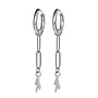 Oorringen chain big flame zilver