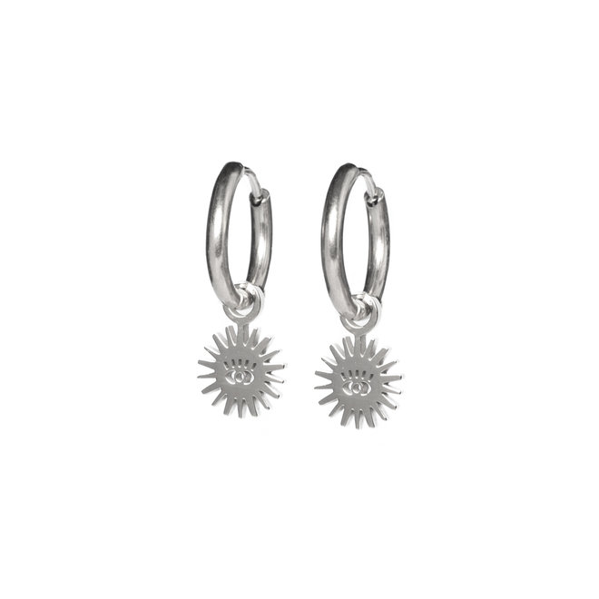 Oorringen sun eye zilver