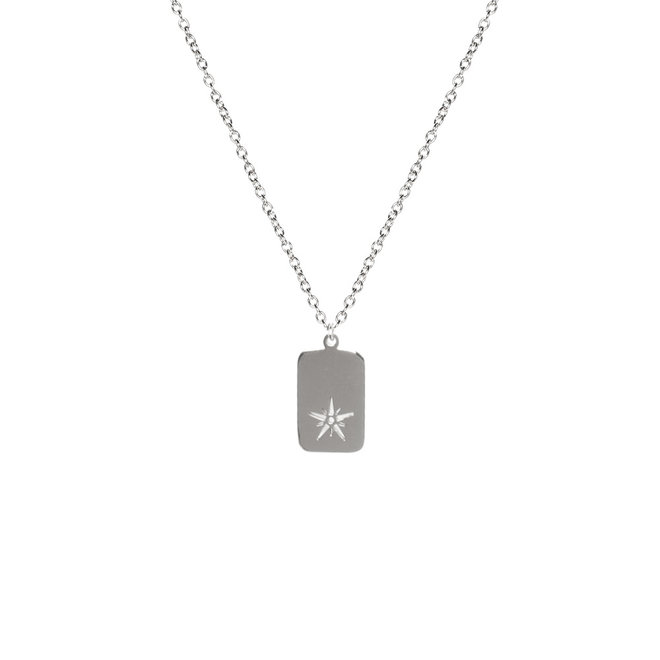 Ketting charm star lang zilver