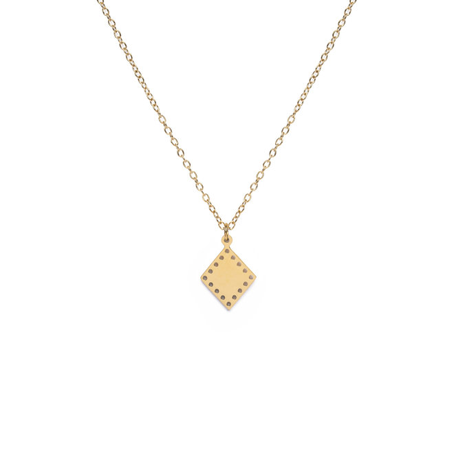 Ketting triangle dots lang goud