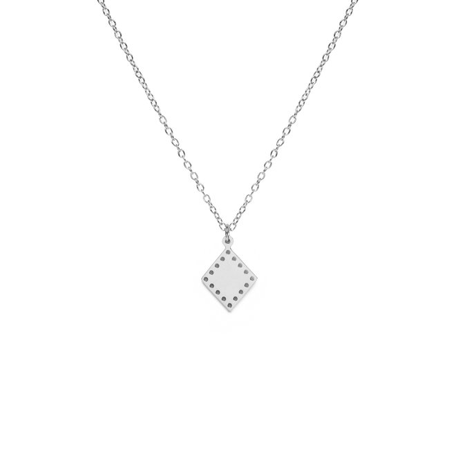 Ketting triangle dots lang zilver