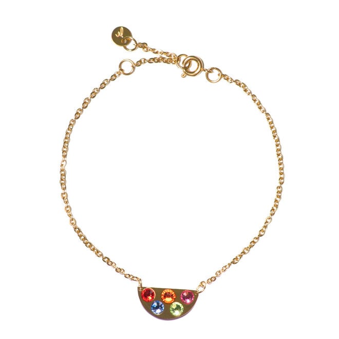 Armband chain rainbow goud