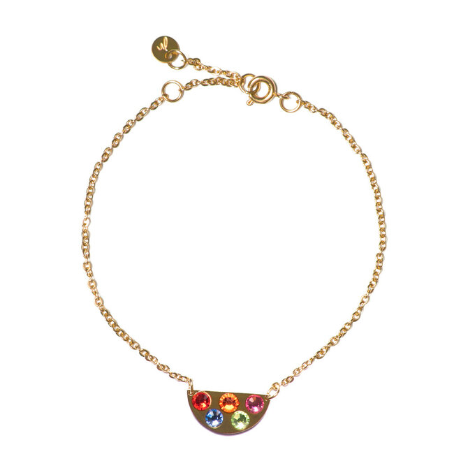 Armband chain rainbow goud