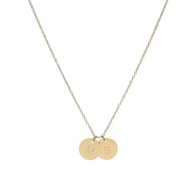 PRE ORDER Gepersonaliseerde initialen ketting small | 2 bedels