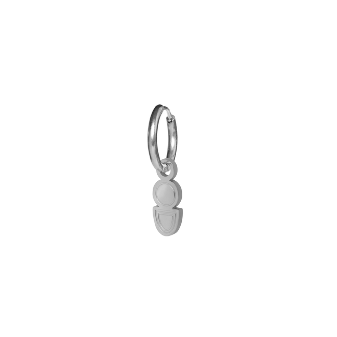 Oorring round oval zilver