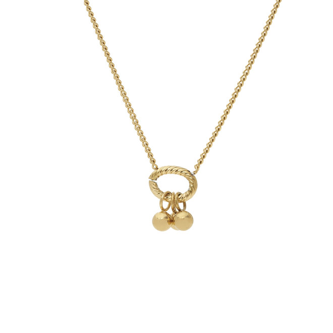 Ketting chain luxe 3 balletjes goud