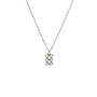 Ketting rechthoek 3d bolletjes zilver