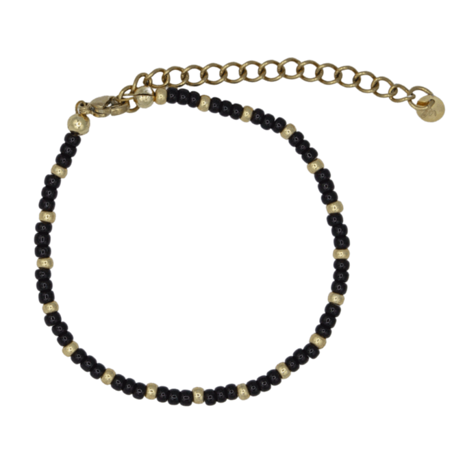 armband miyuki goud/zwart