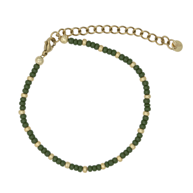 armband miyuki goud/groen