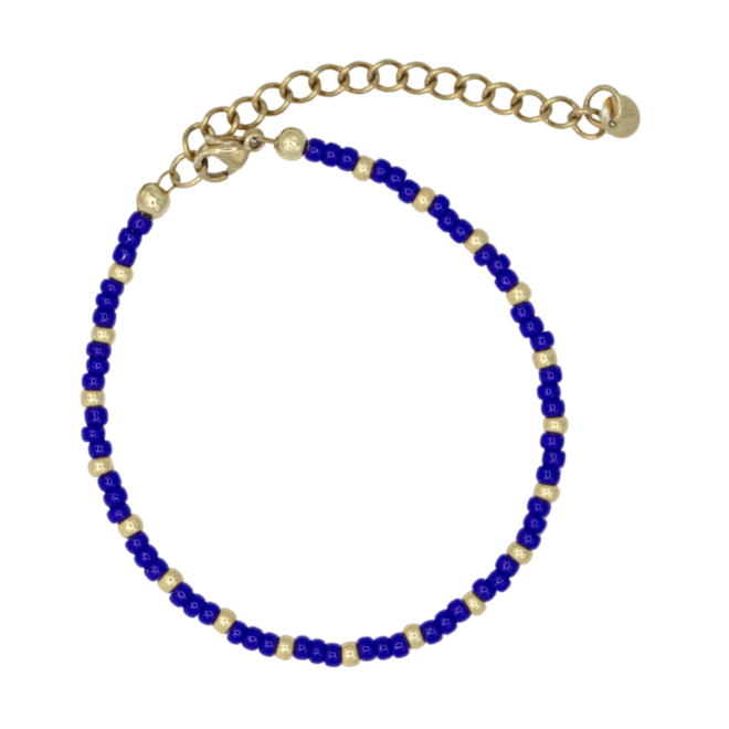 armband miyuki goud/blauw