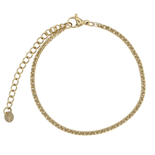 Armband chain plain goud