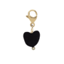 Charm heart onyx goud
