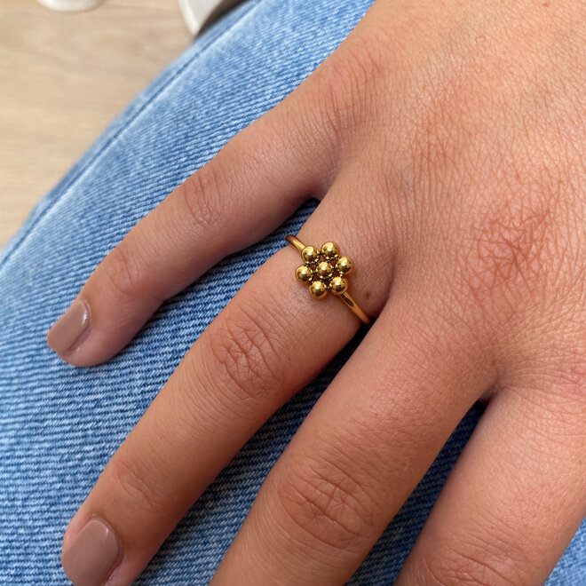 ring 3d flower goud