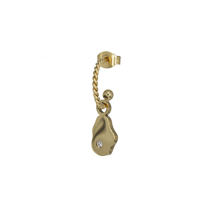 Oorring twisted organic ornament goud