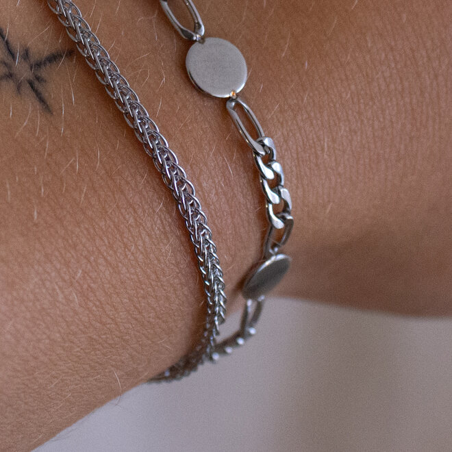 armband figaro coins zilver