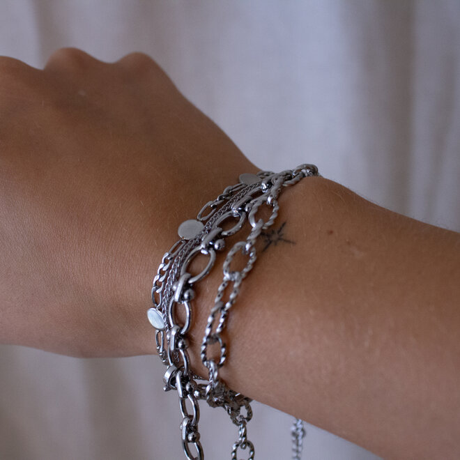 Armband oval big staal