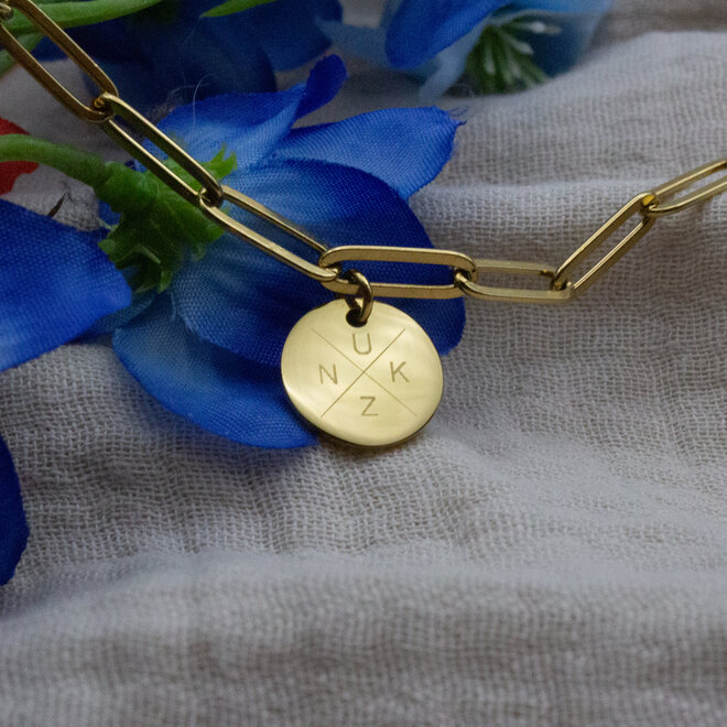 Gepersonaliseerde initialen ketting | 1 bedel