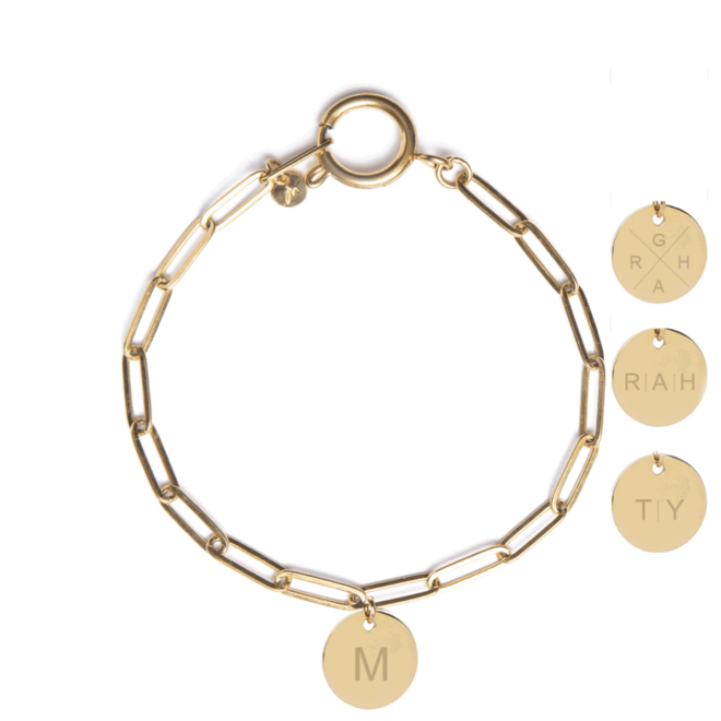 PRE ORDER Gepersonaliseerde initialen armband | 1 bedel