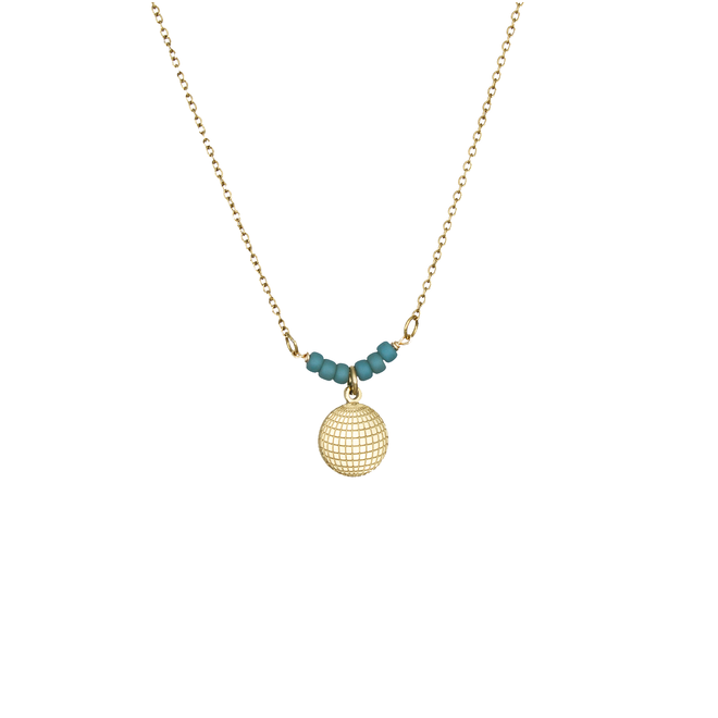 Ketting globe miyuki groen goud